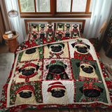 Pug Winter Wishes 3-Piece Bedding Set