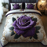 Set di biancheria da letto trapuntato a 3 pezzi - Rosa Viola