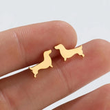Orecchini dachshund – Orecchini minimalisti in metallo
