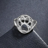 Anello delicato con impronta animale – Anello aperto in acciaio inossidabile con motivo animale
