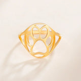 Anello delicato con impronta animale – Anello aperto in acciaio inossidabile con motivo animale