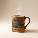 Amante dei Libri – Tazza di caffè 3D fatta a mano
