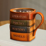 Amante dei Libri – Tazza di caffè 3D fatta a mano
