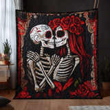 Coperta a maglia per coppie scheletriche Halloween NCU0PD569
