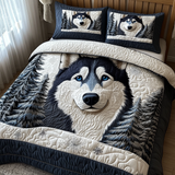Snowy Husky 3-Piece Bedding Set