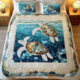 Set di biancheria da letto imbottito di 3 pezzi - Tartarughe Marine