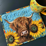 Tovaglietta Quilted con Mucca Highland Girasole