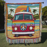 Furgone Surf Hippie - coperta lavorata a maglia