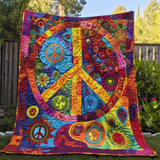 Coperta con motivo vibrante del segno di pace NCU0TH359