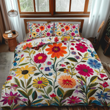 Vibrant Flowers 3-Piece Bedding Set