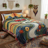 Juego de cama acolchado de 3 piezas - Viaje Vintage