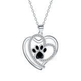 Collana di Zampa Amorevole in Argento con Zirconia