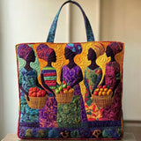 Borsa a Tracolla Trapuntata da Donna con Motivo Africano