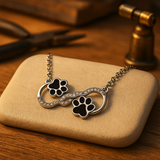 Collana con Pendente a Forma di Zampa di Cane Amore Infinito con Zirconia