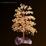 Simbiotico - Albero della Vita in Citrino con Geode di Ametista