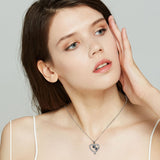 Collana con orso dell'amicizia in argento e nero