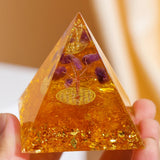 Crescita Eterna - Piramide Orgonite Albero della Vita in Ametista