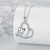 Collana d'argento con pendente a forma di cuore 'Compagno leale'