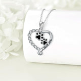 Collana con orso dell'amicizia in argento e nero
