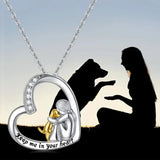Collana della Fortuna con Motivo di Cuore e Cane – Collana in Argento Sterling con Zirconia