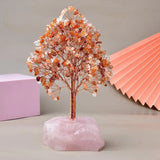 Joie de Vivre – Albero della Vita in Pietre di Agata Rossa e Quarzo Rosa
