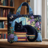 Borsa Artigianale “Gatto Nero su Libri”