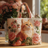 Borsa Artigianale “Gatto con Rose”