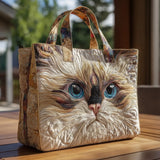 Borsa Artigianale “Gatto Bianco con Occhi Blu”
