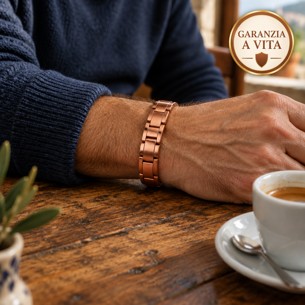Bracciale in rame al polso - Garanzia a vita