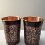 Set Ana Zagabria: 2 Bicchieri in Rame con Design Floreale