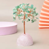 Joie de Vivre – Albero della Vita in Avventurina Verde e Base in Quarzo Rosa