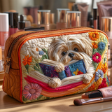 Book Shih Tzu Quilted Makeup Bag