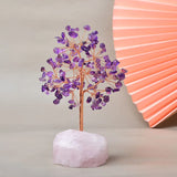Joie de Vivre – Albero della Vita in Amatista con Base in Quarzo Rosa