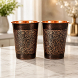 Set Ana Zagabria: 2 Bicchieri in Rame con Design Floreale
