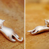 Collana in Argento Sterling con Gatto Giocoso