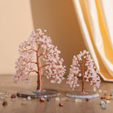 Serenità - Albero della Vita a Forma di Abete in Quarzo Rosa