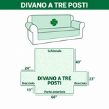 Ocean Charm - copertura per divano trapuntata