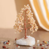 Sublime - Albero della Vita a Forma di Abete in Citrino e Quarzo Trasparente