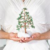 Sublime - Albero della Vita a Forma di Abete in Avventurina e Quarzo Trasparente