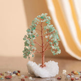 Sublime - Albero della Vita a Forma di Abete in Avventurina e Quarzo Trasparente