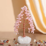 Sublime - Albero della Vita a Forma di Abete in Quarzo Rosa e Quarzo Trasparente