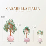 Joie de Vivre – Albero della Vita in Acquamarina e Base in Quarzo Rosa