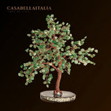 Ascensione - Albero della Vita in Avventurina Verde e base in Agata