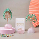 Joie de Vivre – Albero della Vita in Avventurina Verde e Base in Quarzo Rosa