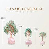 Joie de Vivre – Albero della Vita in Avventurina Verde e Base in Quarzo Rosa