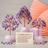 Joie de Vivre – Albero della Vita in Amatista con Base in Quarzo Rosa