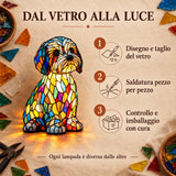 Dal vetro alla luce: disegno e taglio del vetro, saldatura pezzo per pezzo, controllo e imballaggio