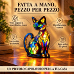 Fido, lampada fatta a mano pezzo per pezzo: vetro tagliato e assemblato a mano, ogni lampada è unica